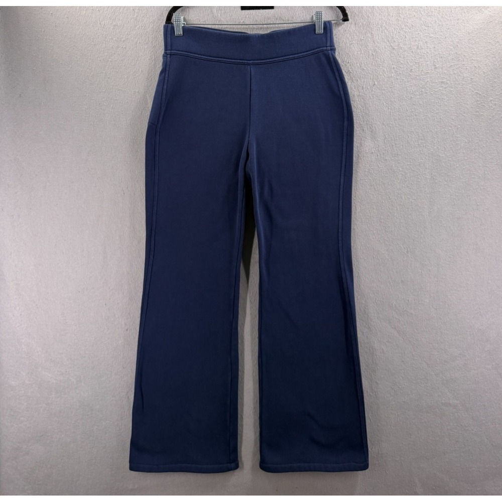 Lands End Pants Womens M 10/12 Navy Serious Sweats Fleece-lined Bootcut Trousers